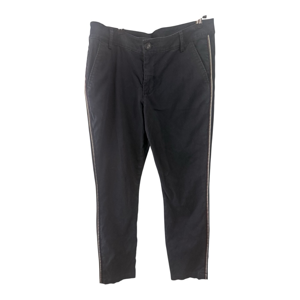 Cabi cigarette pant with cool stripes on each side. Very Flattering